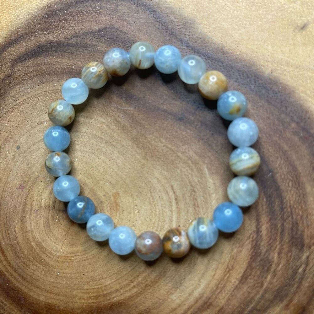 Blue Onyx 8mm stretch bracelet beaded bracelet 6.75” stretch crystal healing